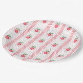 Preppy Waterverf aardbeien bessen zoet Papieren Bordje (Gekanteld)