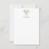 Preppy Waterverf Argyle Pickleball Paddles Bedankkaart (Voorkant)