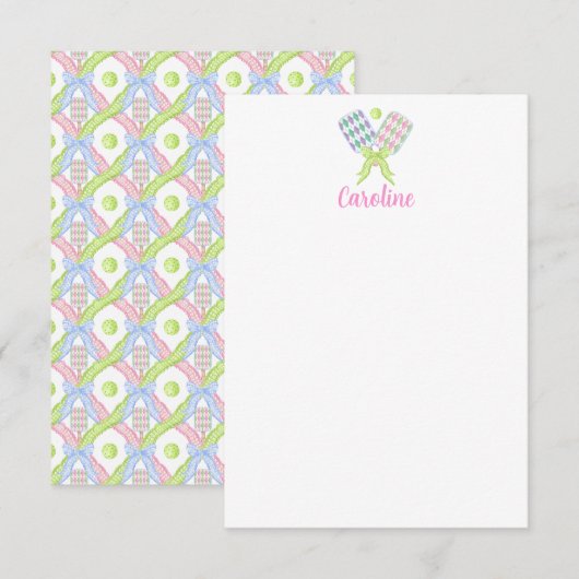 Preppy Waterverf Argyle Pickleball Paddles Bedankkaart (Voorkant / Achterkant)