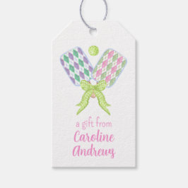 Preppy Waterverf Argyle Pickleball Paddles Cadeaulabel