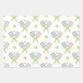 Preppy Waterverf Argyle Pickleball Paddles Inpakpapier Vel (Voorkant)