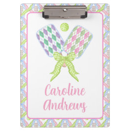 Preppy Waterverf Argyle Pickleball Paddles Klembord