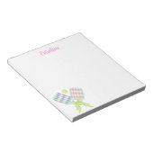 Preppy Waterverf Argyle Pickleball Paddles Notitieblok (Schuin)