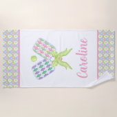 Preppy Waterverf Argyle Pickleball Paddles Strandlaken (Voorkant)