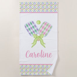 Preppy Waterverf Argyle Pickleball Paddles Strandlaken