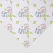 Preppy Waterverf Argyle Pickleball Paddles Tissuepapier (Detail)