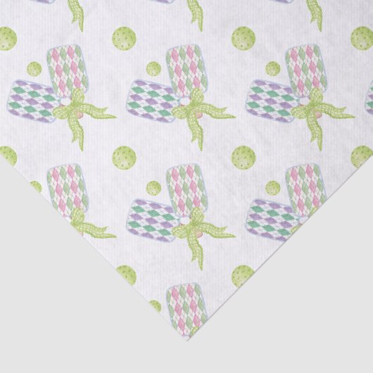 Preppy Waterverf Argyle Pickleball Paddles Tissuepapier (Detail)