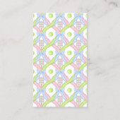 Preppy Waterverf Argyle Pickleball Paddles Visitekaartje (Achterkant)