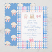 Preppy Waterverf Beach Party Kaart (Voorkant / Achterkant)