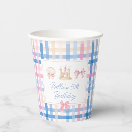 Preppy Waterverf Beach Party Paper cup Papieren Bekers (Voorkant)