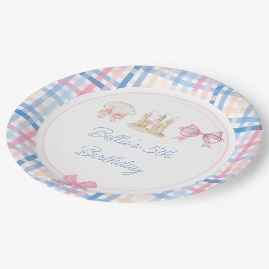 Preppy Waterverf Beach Party Papieren Bordje (Gekanteld)