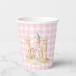 Preppy Waterverf Beach Sand Castle Party Papieren Bekers