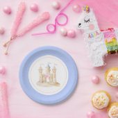 Preppy Waterverf Beach Sand Castle Party Papieren Bordje (Feest)