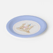 Preppy Waterverf Beach Sand Castle Party Papieren Bordje (Gekanteld)