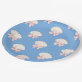 Preppy Waterverf Beach Seashells Party Papieren Bordje (Gekanteld)