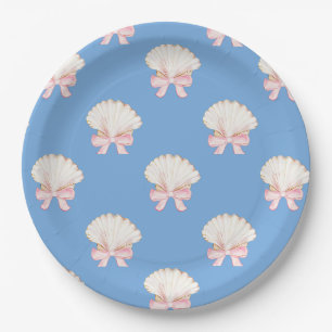 Preppy Waterverf Beach Seashells Party Papieren Bordje