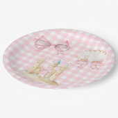 Preppy Waterverf Beach Seashells Party Papieren Bordje (Gekanteld)