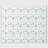 Preppy Waterverf Blauw Monogram Golfpolo Shirt Cadeaupapier (Vlak)