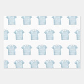 Preppy Waterverf Blauw Monogram Golfpolo Shirt Inpakpapier Vel (Voorkant)