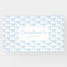 Preppy Waterverf Blauwe Waterverf Bows personalise Spandoek