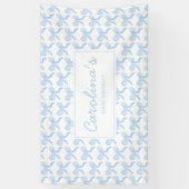 Preppy Waterverf Blauwe Waterverf Bows personalise Spandoek (Verticaal)