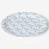 Preppy Waterverf Blue Bows Papieren Bordje (Gekanteld)