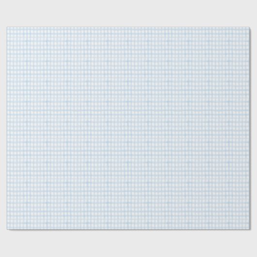 Preppy Waterverf Blue Gingham Cadeaupapier (Vlak)
