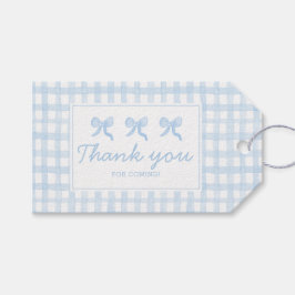 Preppy Waterverf Blue Gingham gepersonaliseerd Cadeaulabel