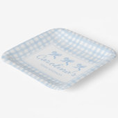 Preppy Waterverf Blue Gingham gepersonaliseerd Papieren Bordje (Gebogen)