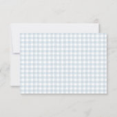 Preppy Waterverf Blue Gingham golfkar Bedankkaart (Achterkant)