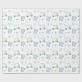 Preppy Waterverf Blue Golf Polo Shirt Cadeaupapier (Vlak)