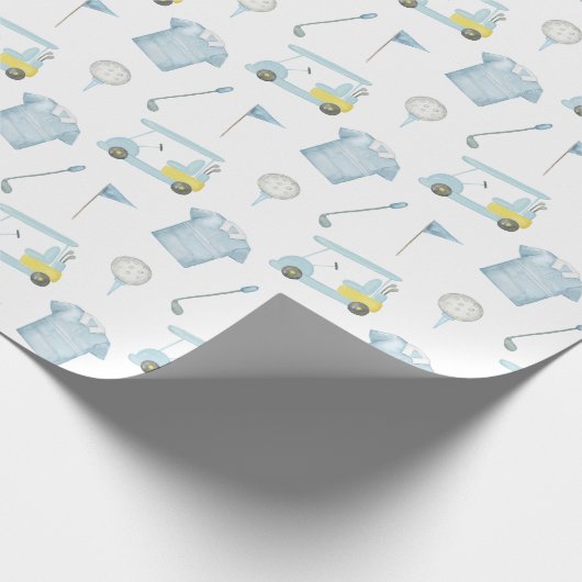 Preppy Waterverf Blue Golf Polo Shirt Cadeaupapier (Hoek)