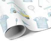 Preppy Waterverf Blue Golf Polo Shirt Cadeaupapier (Rol Hoek)