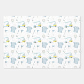 Preppy Waterverf Blue Golf Polo Shirt Inpakpapier Vel (Voorkant)