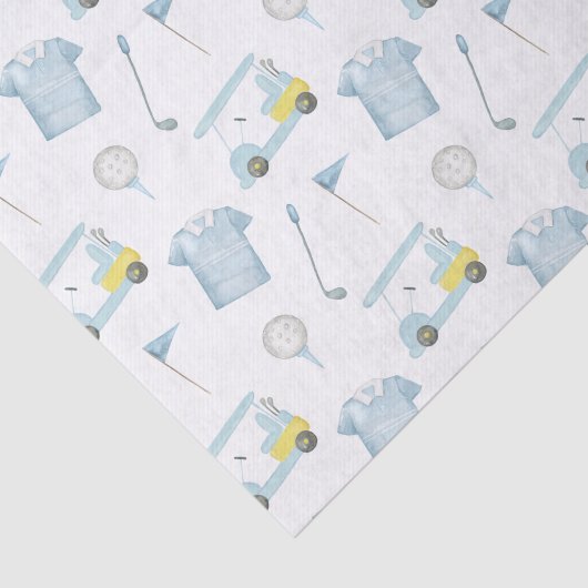 Preppy Waterverf Blue Golf Polo Shirt Tissuepapier (Detail)