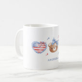 Preppy Waterverf Bogen 4 Juli Monogram Koffiemok (Voorkant links)