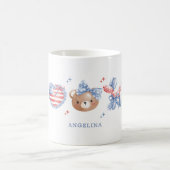 Preppy Waterverf Bogen 4 Juli Monogram Koffiemok (Center)
