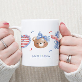 Preppy Waterverf Bogen 4 Juli Monogram Koffiemok