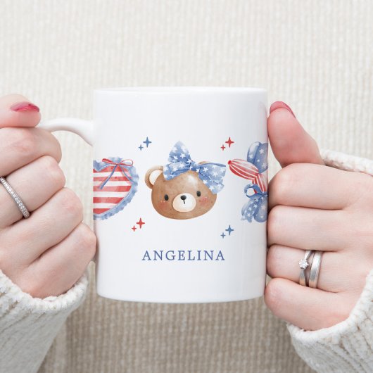 Preppy Waterverf Bogen 4 Juli Monogram Koffiemok