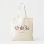 Preppy Waterverf Bogen 4 juli Monogram Tote Bag (Voorkant)