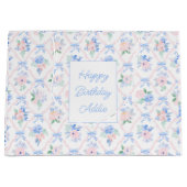 Preppy Waterverf Bogen en Floral Groot Cadeauzakje (Voorkant)