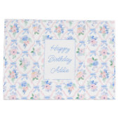 Preppy Waterverf Bogen en Floral Groot Cadeauzakje (Achterkant)