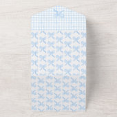 Preppy Waterverf Bogen Gingham Aangepaste Foto All In One Uitnodiging (Buitenkant)