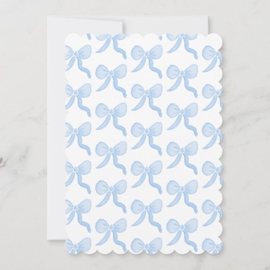 Preppy Waterverf Bows Gingham Aangepaste Foto Kaart (Achterkant)