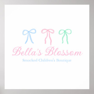 Preppy Waterverf Bows Logo Digitaal downloaden Poster