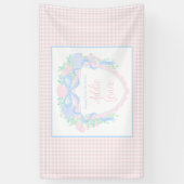 Preppy Waterverf Crest Verjaardag vinyl banner (Verticaal)