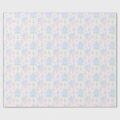 Preppy Waterverf Floral Gingham Verjaardag Cadeaupapier (Vlak)