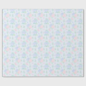 Preppy Waterverf Floral Gingham Verjaardag Cadeaupapier (Vlak)