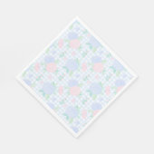 Preppy Waterverf Floral Gingham Verjaardag Servet (Hoek)