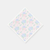 Preppy Waterverf Floral Gingham Verjaardag Servet (Hoek)